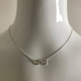 Side to Side Silver Infinity Necklace