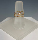 Thin Wire Wrap Ring with Pearls