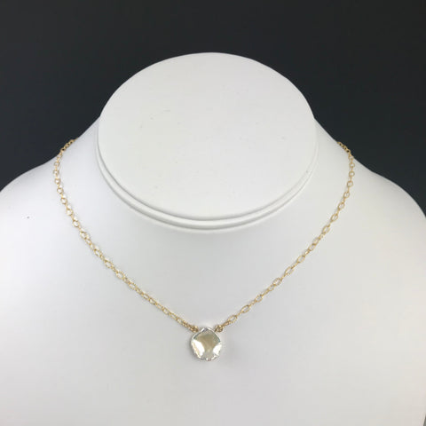 Gold Side to Side Pearl Necklace