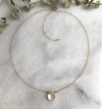 Gold Side to Side Pearl Necklace