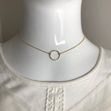 Side to Side Gold Circle Necklace