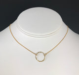 Side to Side Gold Circle Necklace