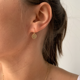 Gold Hammered Disc Earrings