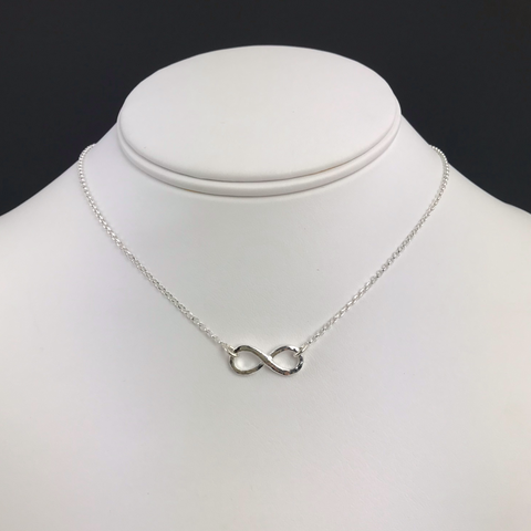 Side to Side Silver Infinity Necklace