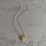 Side to Side Silver Heart Necklace