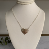 Side to Side Silver Heart Necklace