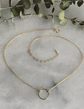 Side to Side Gold Circle Necklace