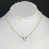 Tiny Pearl Gold Side to Side Necklace