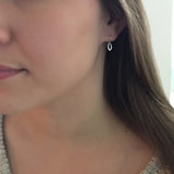 Silver Tiny Oval Earrings