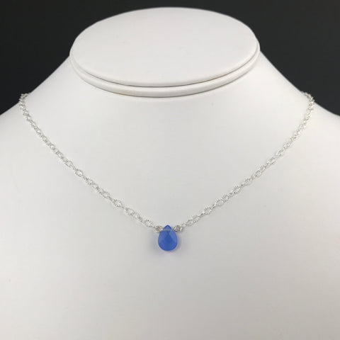 Side to Side Blue Agate Necklace