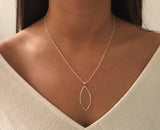 Silver Marquise Shape Pendant - L