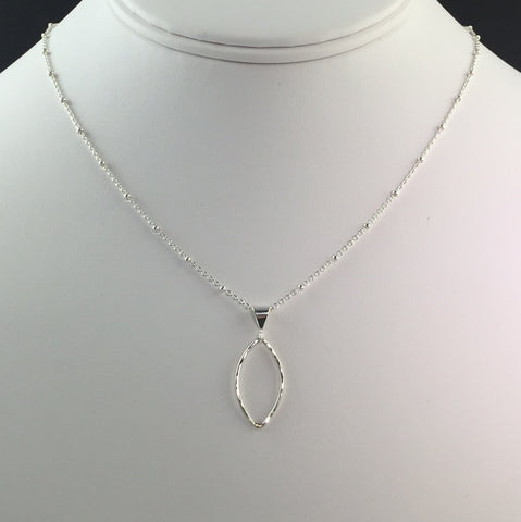 Silver Marquise Shape Pendant - S