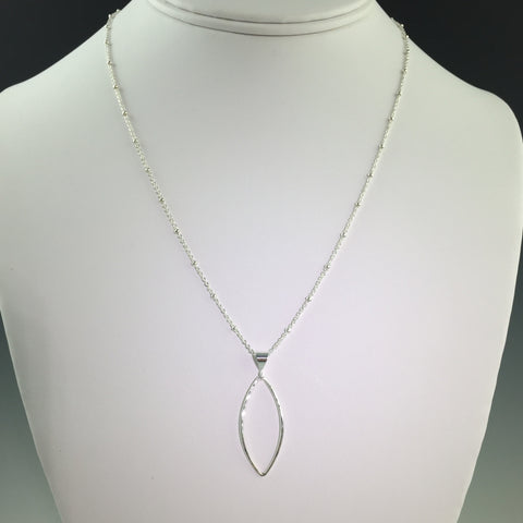 Silver Marquise Shape Pendant - M