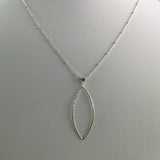 Silver Marquise Shape Pendant - L