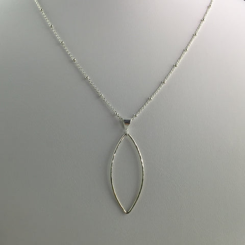 Silver Marquise Shape Pendant - L