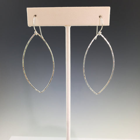 Silver Marquise Shape Earrings - XL