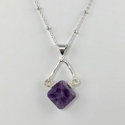 Amethyst Diamond Shape Pendant