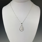 Pearl / Silver Teardrop Pendant