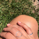 Silver Thick Hammered Midi Ring