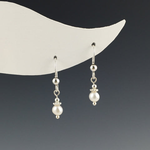 Small Silver Freshwater Pearl Earrings