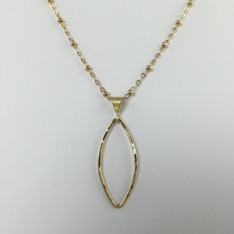 Gold Marquise Pendant - M