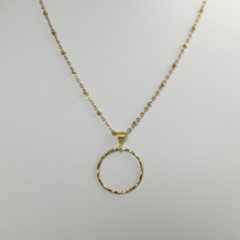 Gold Circle Pendant - M