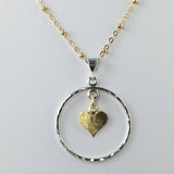 Large Circle and Heart Pendant