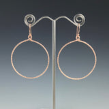 Rose Gold Textured Circle Earrings - L