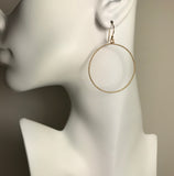 Gold Textured Circle Earrings - XL