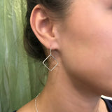 Silver Textured Diamond Earrings