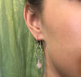 Rose Quartz Swirl Long Earrings