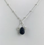 Silver Blue Goldstone Teardrop Pendant - S