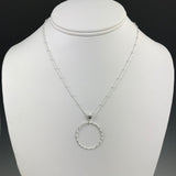 Silver Textured Circle Pendant - M