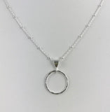 Silver Hammered Circle Pendant - S