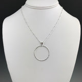 Silver Hammered Circle Pendant - L