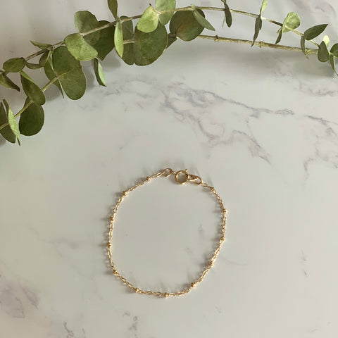 Gold Beaded Chain Bracelet