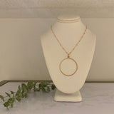 Gold Textured Circle Pendant