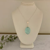 Aqua Quartz Oval Pendant