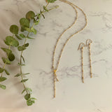 Gold Beaded Chain Earrings
