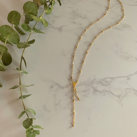 Gold Beaded Chain Pendant