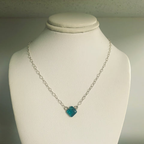 Side to Side Teal Drop Necklace