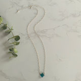 Side to Side Teal Drop Necklace