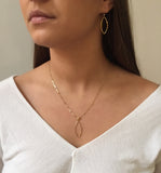 Gold Marquise Pendant - M