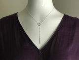 Silver Circle Lariat Necklace