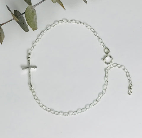 Silver Cross Bracelet