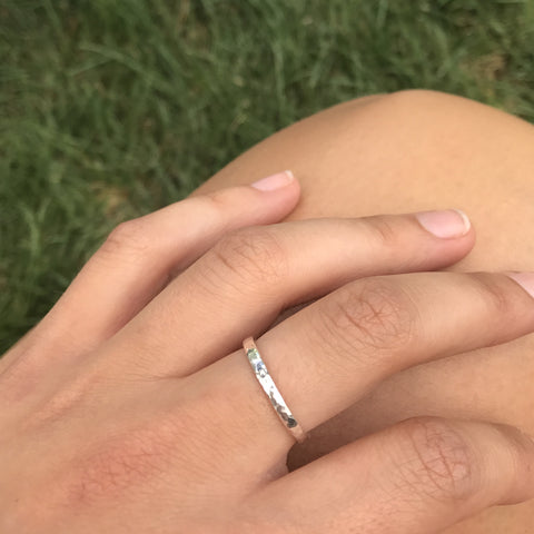 Silver Thick Hammered Ring