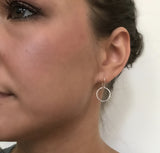 Silver Hammered Circle Earrings - S