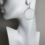 Gold Textured Circle Earrings - L